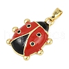 Brass Enamel Pendants KK-L231-18G-02-2