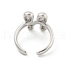 Brass Letter Open Cuff Rings for Women RJEW-G313-01N-P-3