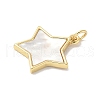 Brass Pave Natural White Shell Pendants KK-S522-05F-G-2