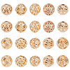   20Pcs 10 Style Brass Hollow Round Beads KK-PH0005-89-1