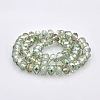Half Rainbow Plated Faceted Rondelle Glass Beads Strands GLAA-A024E-HR01-2