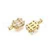 Rack Plating Brass Cubic Zirconia Charms KK-M079-02G-2