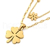304 Stainless Steel Double Layer Necklaces NJEW-P311-01A-G-2