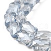 AB Color Plated Transparent Glass Beads Strands EGLA-P051-06A-A-4