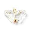 Electroplate Transparent Glass Pendants PALLOY-JF00903-1