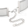 304 Stainless Steel Mesh Chain Choker Necklaces for Women NJEW-U012-03P-03-4