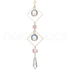Brass Rhombus Hanging Suncatchers HJEW-TA00285-1
