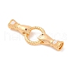 Brass Micro Pave Clear Cubic Zirconia Fold Over Clasps KK-C076-01G-2