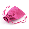 Polyester Imitation Burlap Packing Pouches Drawstring Bags X-ABAG-R005-18x13-08-3