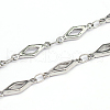 Tarnish Resistant 304 Stainless Steel Rhombus Bar Link Chains CHS-O005-34-1