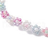 Flower Glass Seed Beads Beaded Necklaces NJEW-JN04820-4