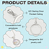 BENECREAT 1Pc 925 Sterling Silver Pendant Cabochon Settings STER-BC0002-78A-4