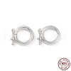 Anti-Tarnish Rhodium Plated 925 Sterling Silver Twister Clasps STER-K173-26P-3