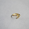 Brass Micro Pave Clear Cubic Zirconia Cuff Rings for Women WG54647-23-1