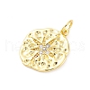 Brass Micro Pave Cubic Zirconia Pendants KK-D325-55G-2