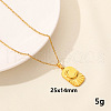 Vintage Stainless Steel Rectangle Moon Pendant Necklaces ZQ4868-6-1