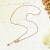1mm Rack Plating Brass Box Chain Adjustable Slider Necklaces for Women Men MAK-L044-08RG-3