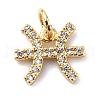 Brass Micro Pave Cubic Zirconia Charms X-ZIRC-F131-16G-12-1