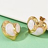 Heart 304 Stainless Steel Enamel Stud Earrings EJEW-M105-03G-4
