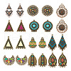 22Pcs 11 Style Tibetan Style Alloy Enamel Chandelier Components Links FIND-TA0001-83-11