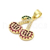 Brass Micro Pave Cubic Zirconia Pendants KK-U066-08G-2
