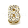 Brass Micro Pave Cubic Zirconia Letter Multi-Strand Links KK-D295-32G-02-1