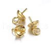 201 Stainless Steel Cup Pearl Peg Bails Pin Pendants STAS-O107-16G-3