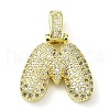 Brass Micro Pave Clear Cubic Zirconia Pendants KK-M279-01G-M-1