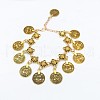 Bohemian Ethnic Style Flower Coin Tassel Alloy Anklets FS-WGE8569-01-3