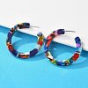 Cellulose Acetate(Resin) Half Hoop Earrings X-KY-S163-374-4