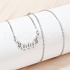 201 Stainless Steel Number 444 with Butterfly Wings Pendant Necklaces NJEW-P332-01B-P-2