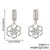 Elegant Brass Clear Cubic Zirconia Flower Hoop Earrings FY4610-1-3