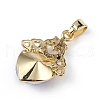 Real 18K Gold Plated Rack Plating Brass Micro Pave Clear Cubic Zirconia Pendants KK-C015-30G-12-3