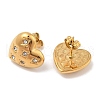 Ion Plating(IP) 304 Stainless Steel Heart Stud Earrings EJEW-C099-15M-3