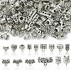150Pcs 15 Styles Tibetan Style Alloy Tube Bails TIBE-YW0001-59B-1