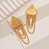 Alloy Triangle with Chain Charm Dangle Stud Earrings  KQ5554-3
