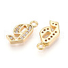 Brass Micro Pave Cubic Zirconia Charms KK-N261-104J-G-2