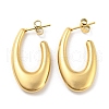 Ion Plating(IP) 304 Stainless Steel Oval Stud Earrings EJEW-E288-02G-1