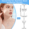 Beebeecraft 12Pcs 201 Stainless Steel Pendant STAS-BBC0005-37-2