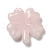 Natural Rose Quartz Carved Clover Figurines Statues for Home Office Tabletop Feng Shui Ornament DJEW-G044-01A-2