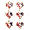 MIYUKI Delica Glass Seed Beaded Heart Pendants PALLOY-MZ00703-02-1
