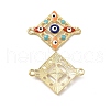 Alloy Enamel Connector Charms with Synthetic Turquoise FIND-H039-43G-1
