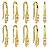 10 Pair Brass Micro Pave Clear Cubic Zirconia Earring Hooks ZIRC-SZ0004-99-1