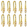 10 Pair Brass Micro Pave Clear Cubic Zirconia Earring Hooks ZIRC-SZ0004-99-1