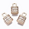 Brass Micro Pave Clear Cubic Zirconia Pendants GLAA-S193-027-3