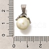 304 Stainless Steel Plastic Pearl Pendants STAS-U035-20AS-3