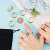 Unicraftale 14Pcs 7 Size Stainless Steel Grooved Finger Rings Set RJEW-UN0002-71G-2