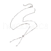2Pcs 2 Colors 304 Stainless Steel Flat Bar Link Chain Necklace Making AJEW-JB01349-2