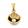 Plastic Pearl Pendants STAS-Q360-06E-G-1