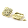 Rack Plating Brass Micro Pave Cubic Zirconia Square Stud Earrings EJEW-H117-05G-2